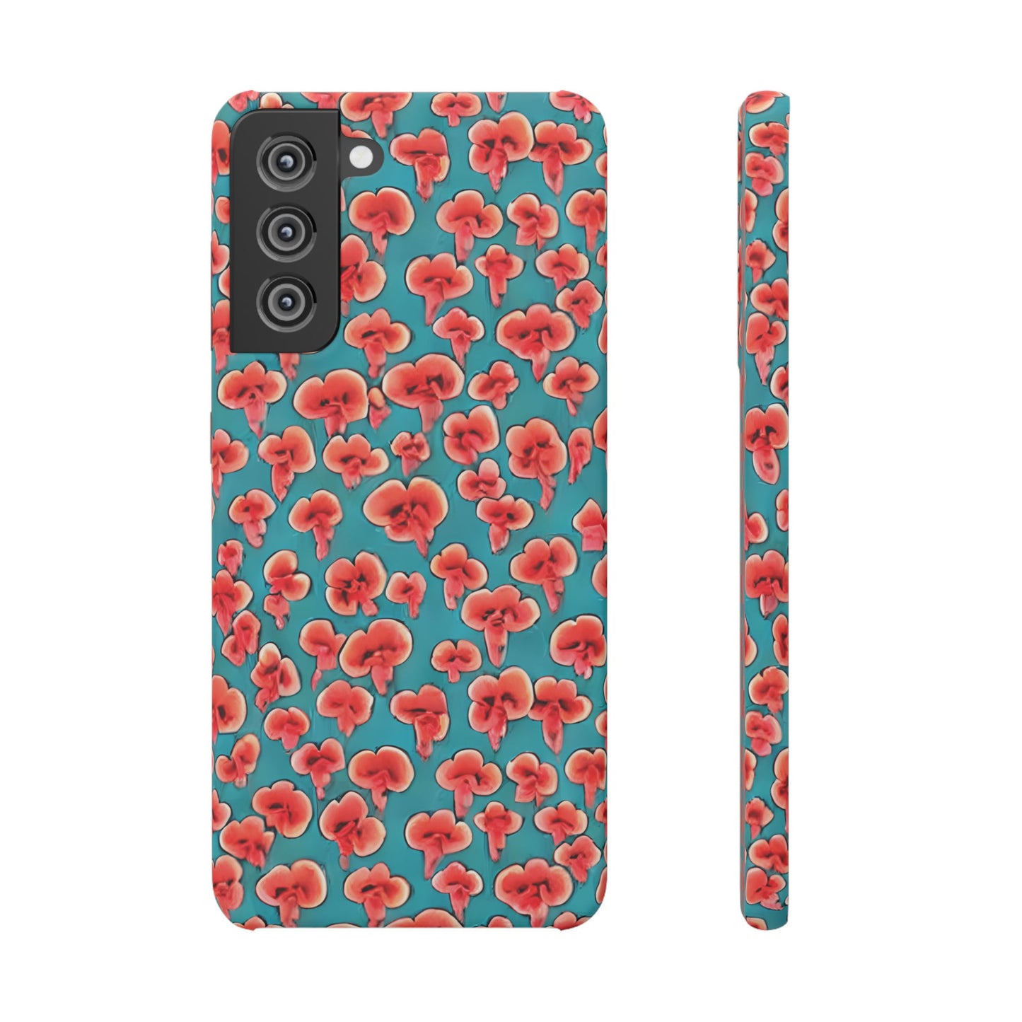 Coral & Teal Abstract Floral Snap Case