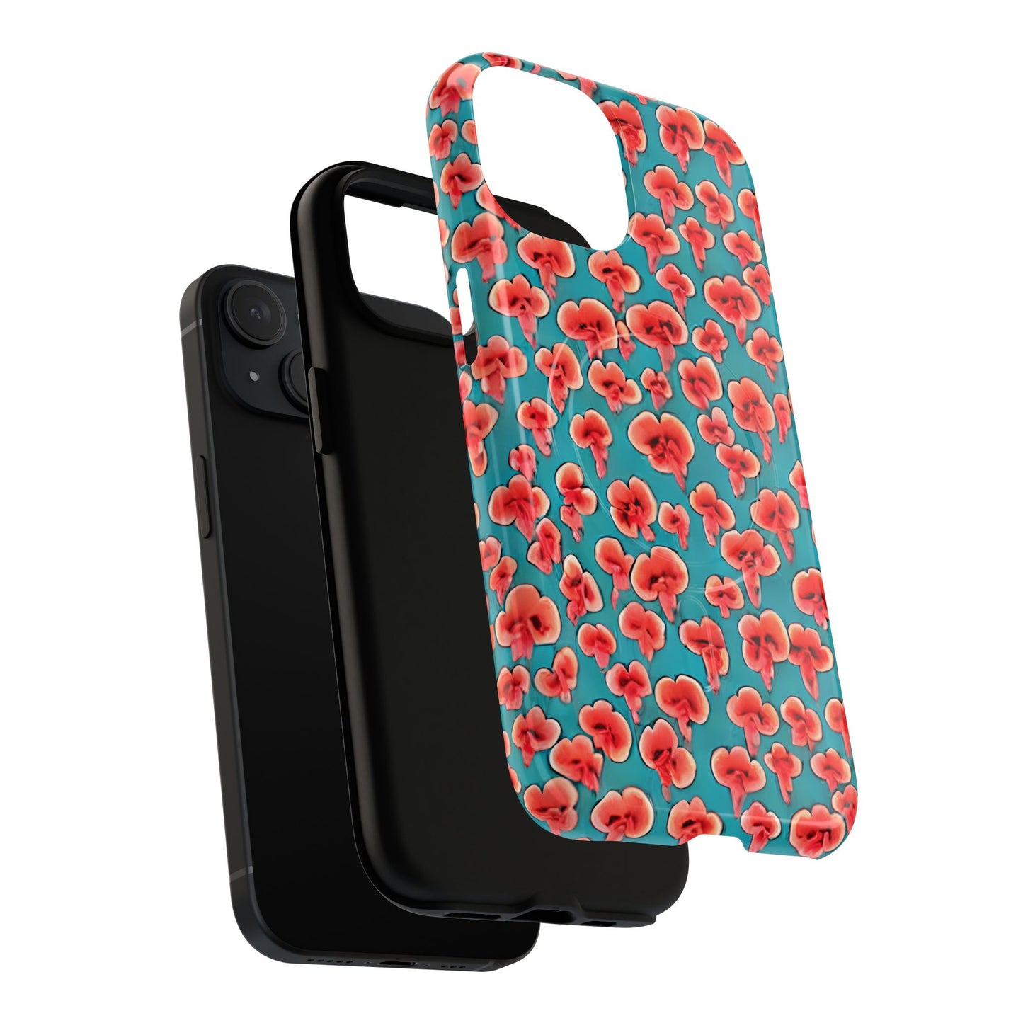 Coral & Teal Abstract Floral Tough Magnetic Case