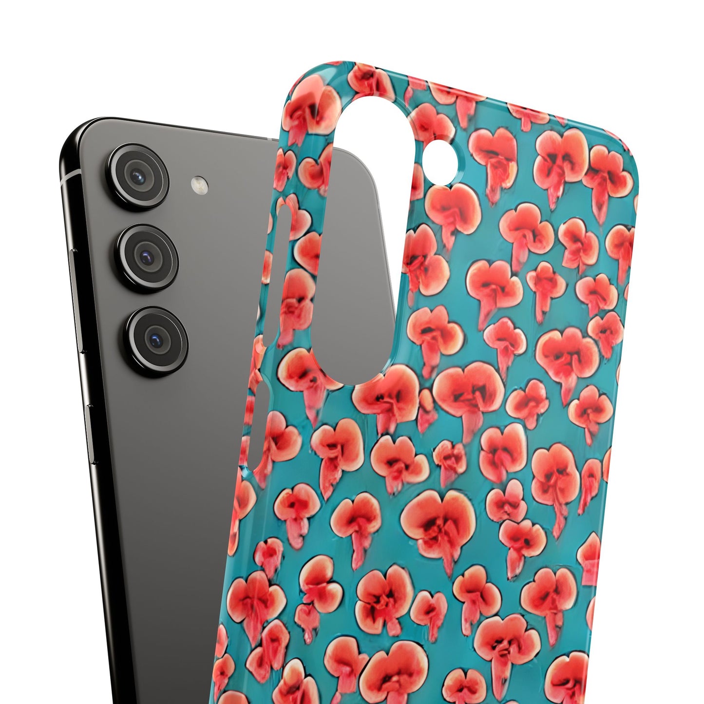 Coral & Teal Abstract Floral Snap Case