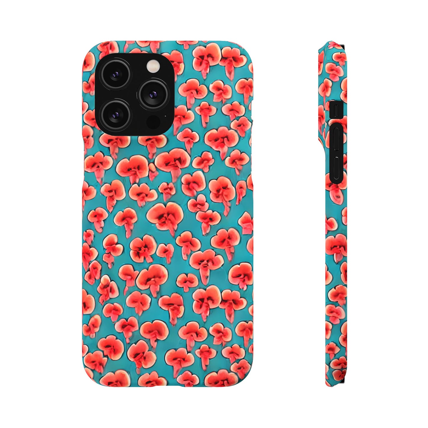 Coral & Teal Abstract Floral Snap Case