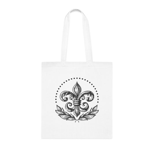 Vintage Style Fleur de Lis Cotton Tote