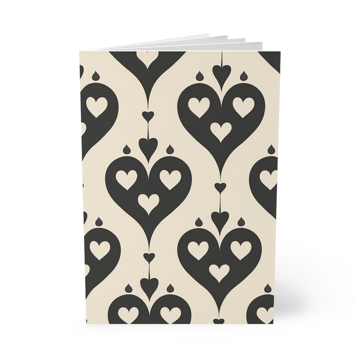Neutral Verse - Heart Pattern Softcover Notebook, A5