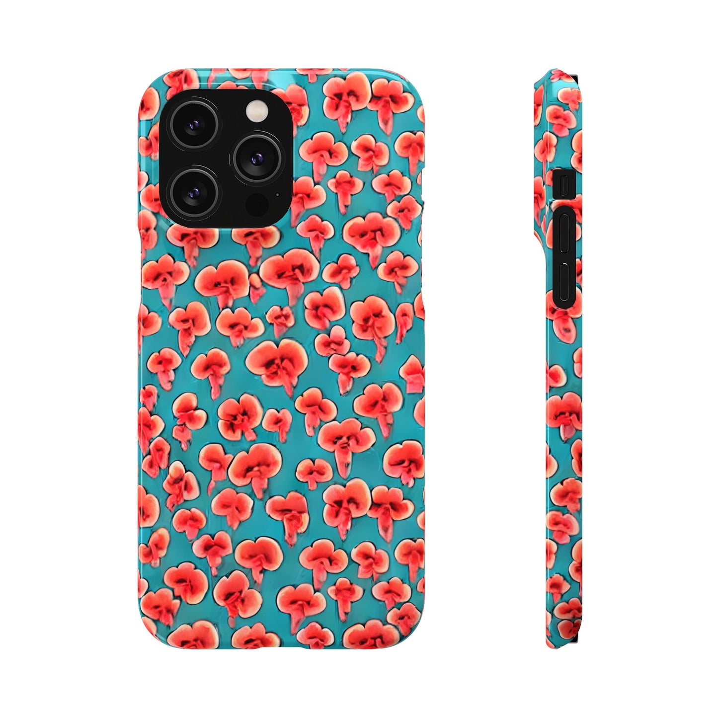 Coral & Teal Abstract Floral Snap Case