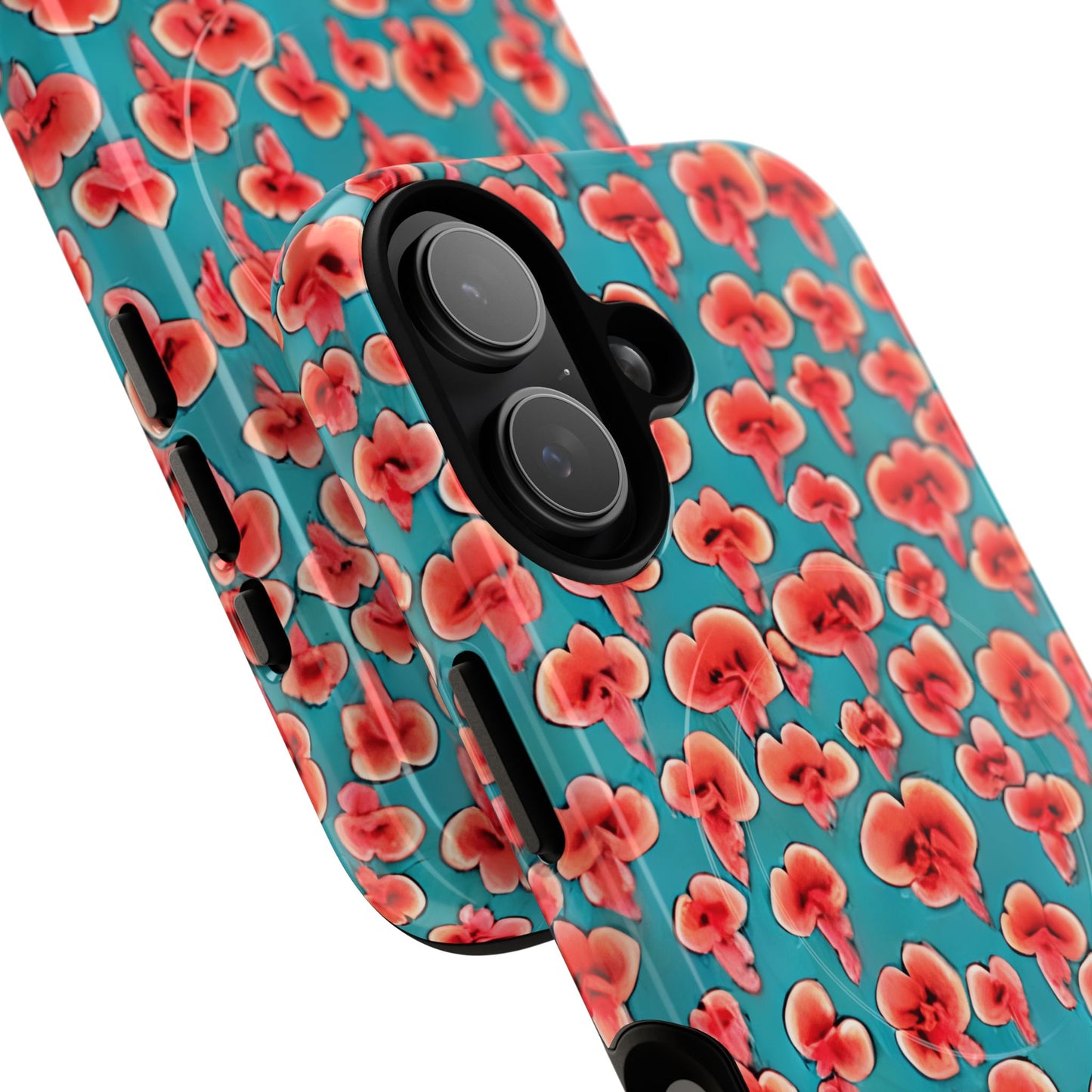 Coral & Teal Abstract Floral Tough Magnetic Case