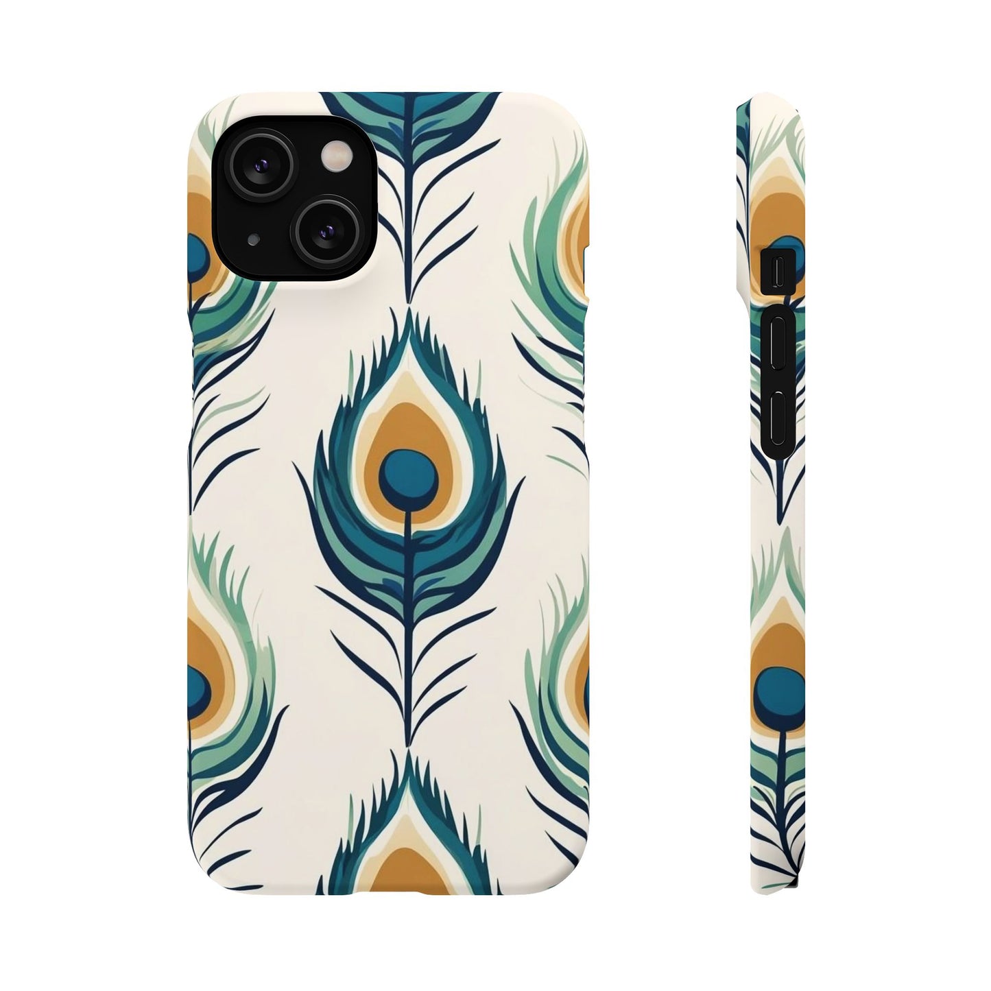 Peacock Feather Phone Snap Case