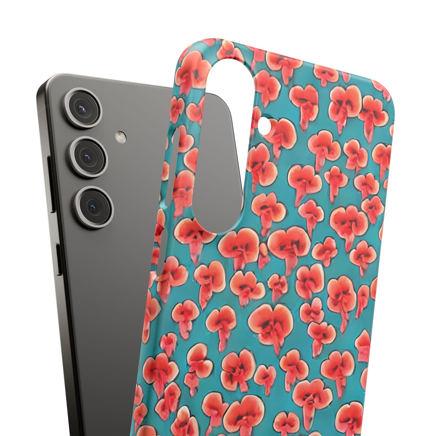 Coral & Teal Abstract Floral Snap Case