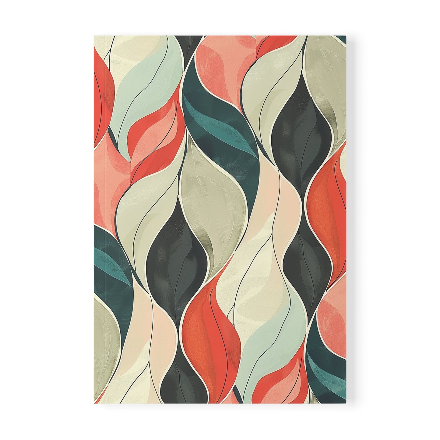 Soft Swirl Stylish Floral A5 Softcover Notebook