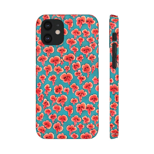 Coral & Teal Abstract Floral Snap Case