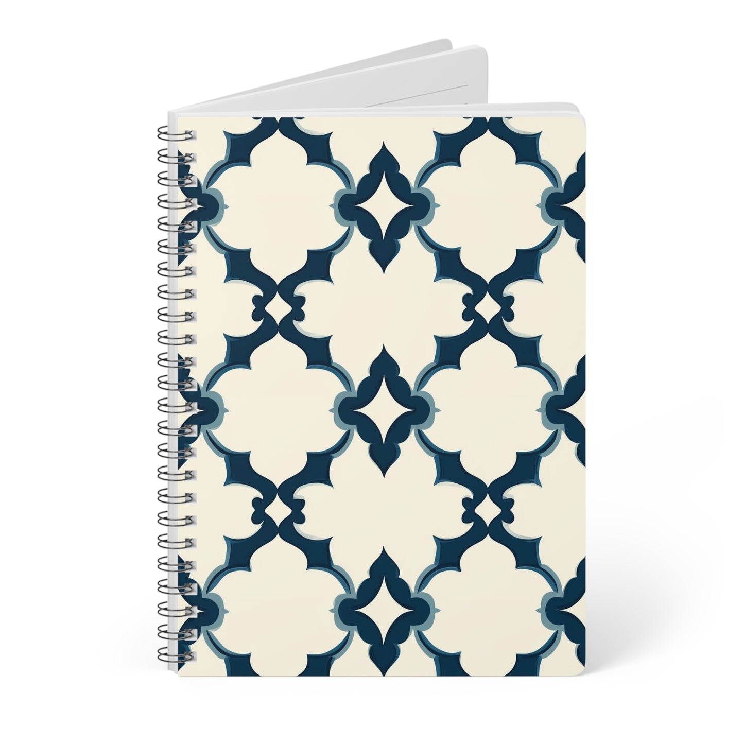 Midnight Quatrefoil Wirobound Softcover Notebook A5