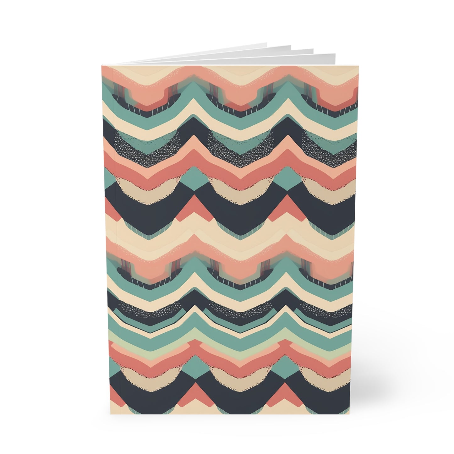 Waves A5 Softcover Notebook - Colorful Wavy Design