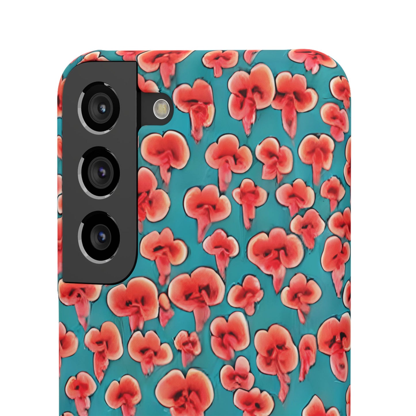 Coral & Teal Abstract Floral Snap Case