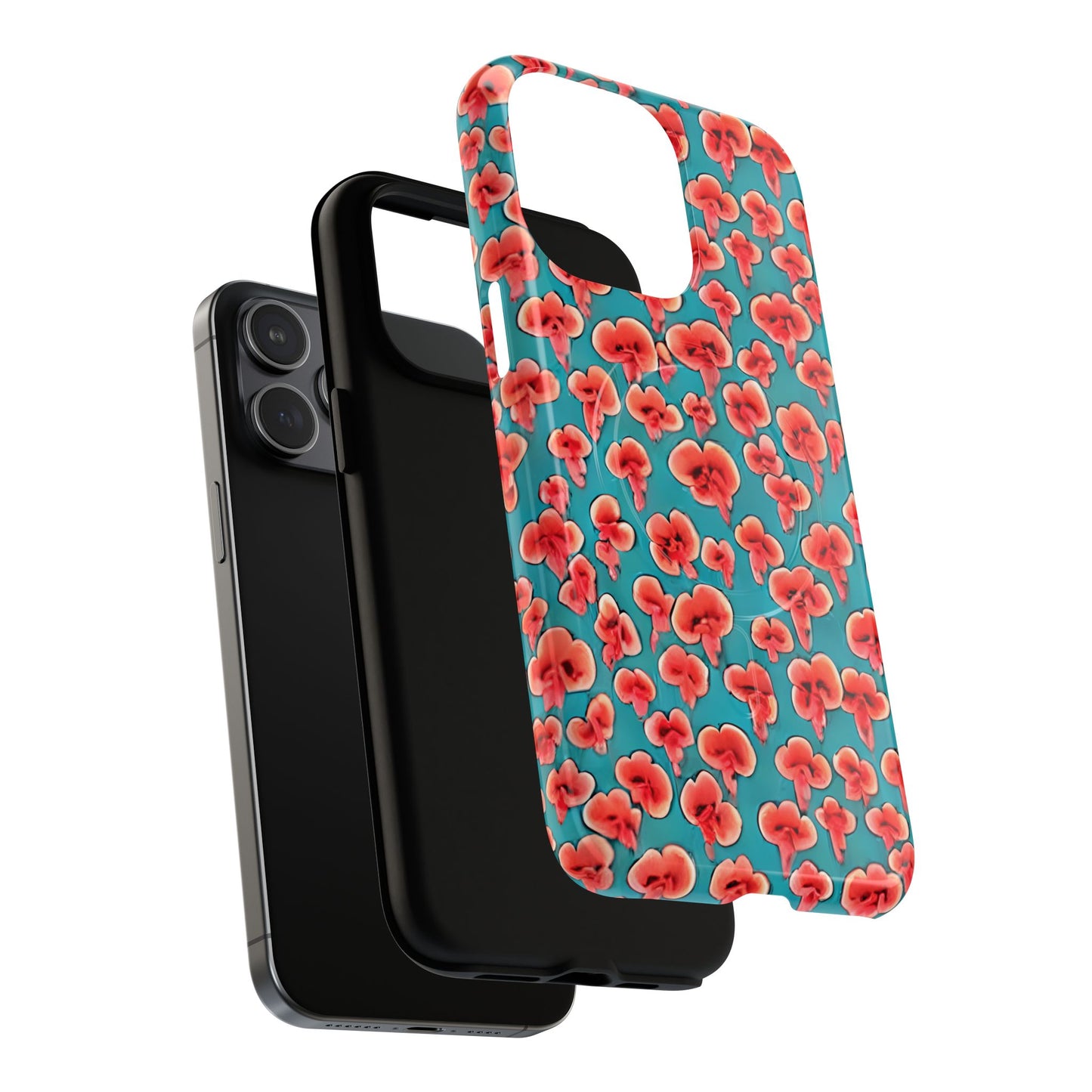 Coral & Teal Abstract Floral Tough Magnetic Case