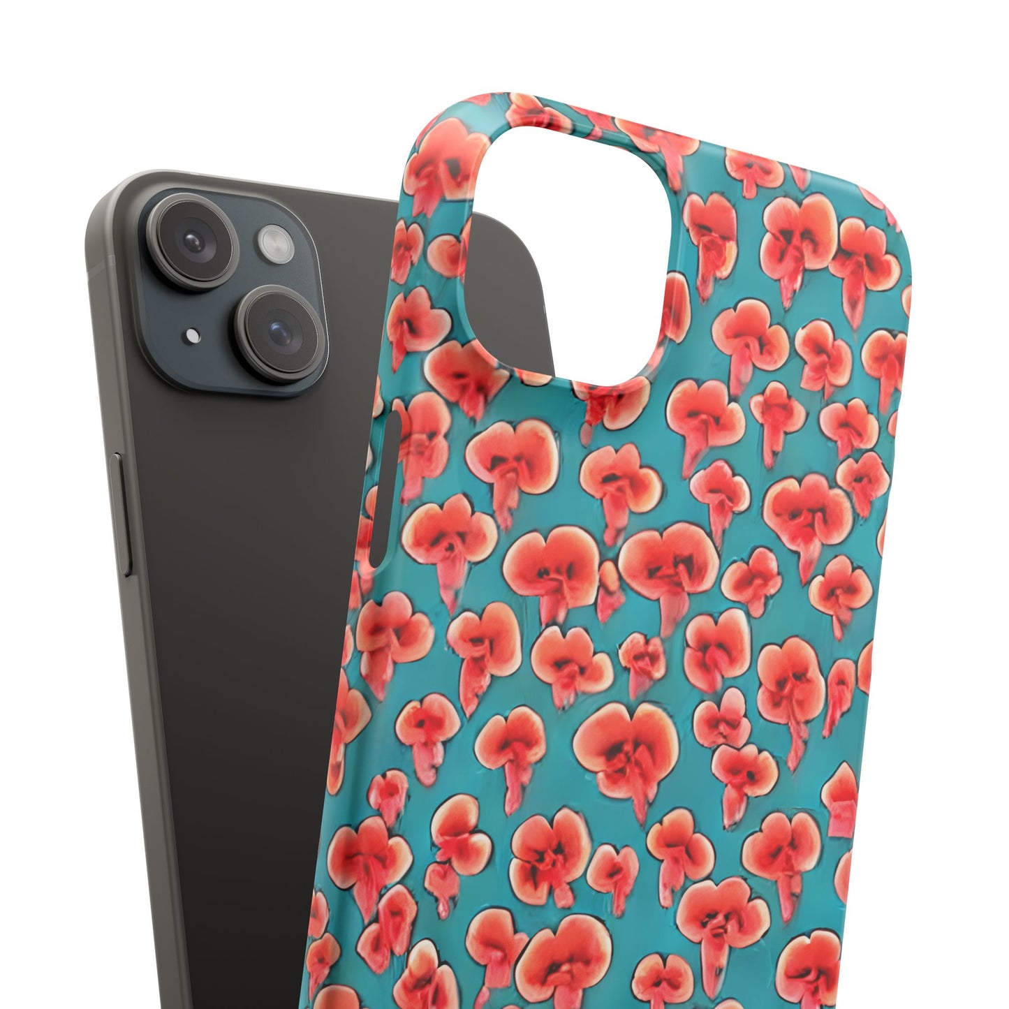 Coral & Teal Abstract Floral Snap Case