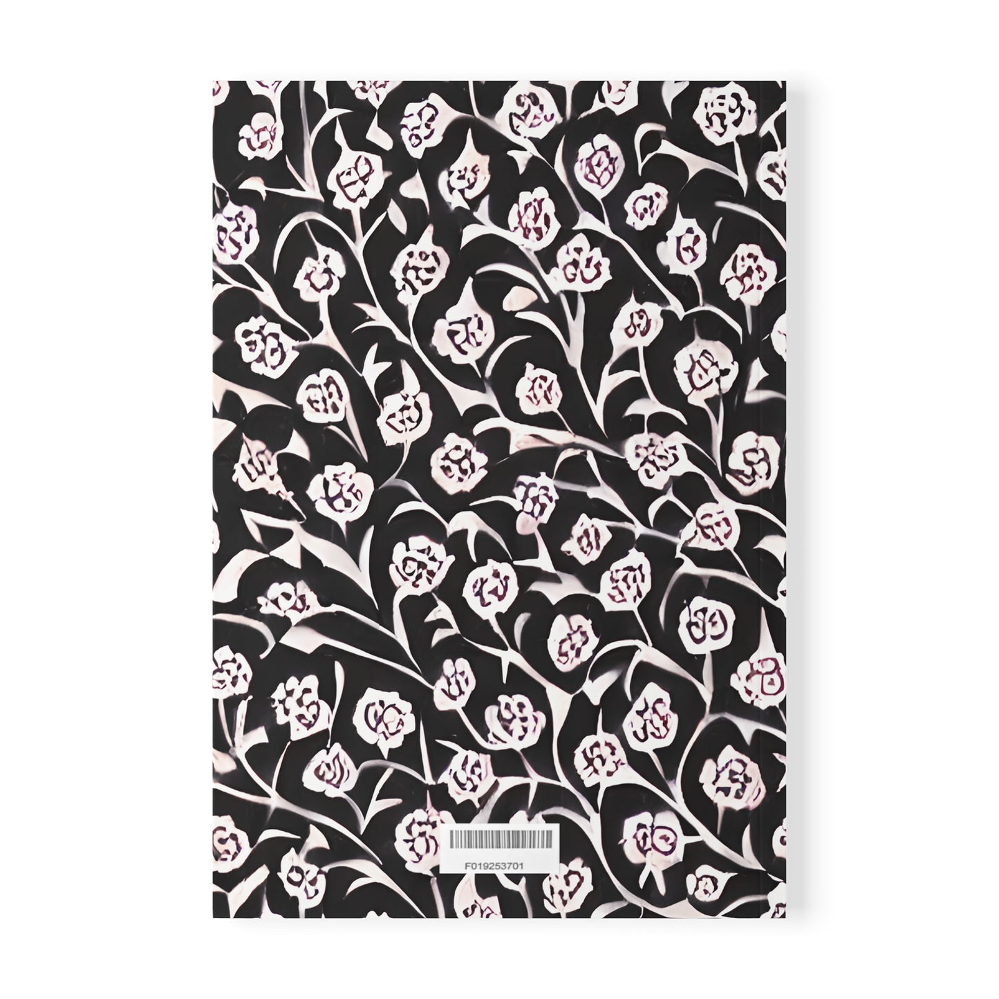 Abstract Black & White Floral Softcover Notebook A5