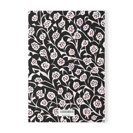Abstract Black & White Floral Softcover Notebook A5