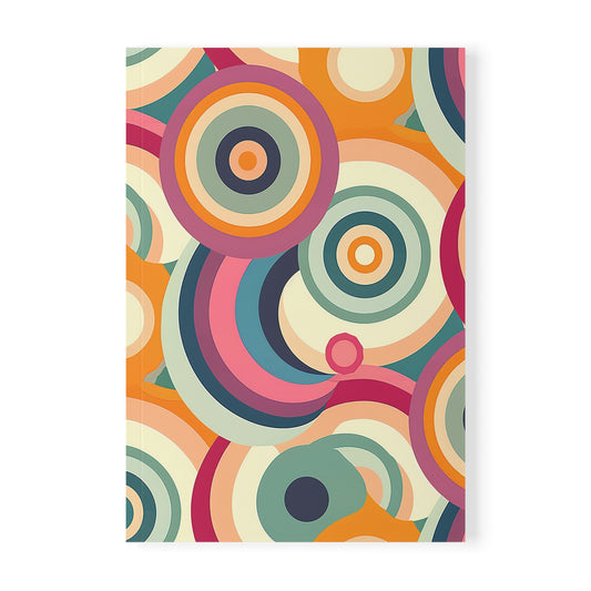 Retro Ripple Colorful Abstract Pattern Softcover Notebook A5