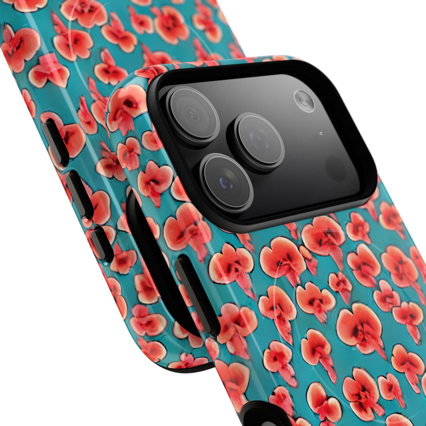 Coral & Teal Abstract Floral Tough Magnetic Case