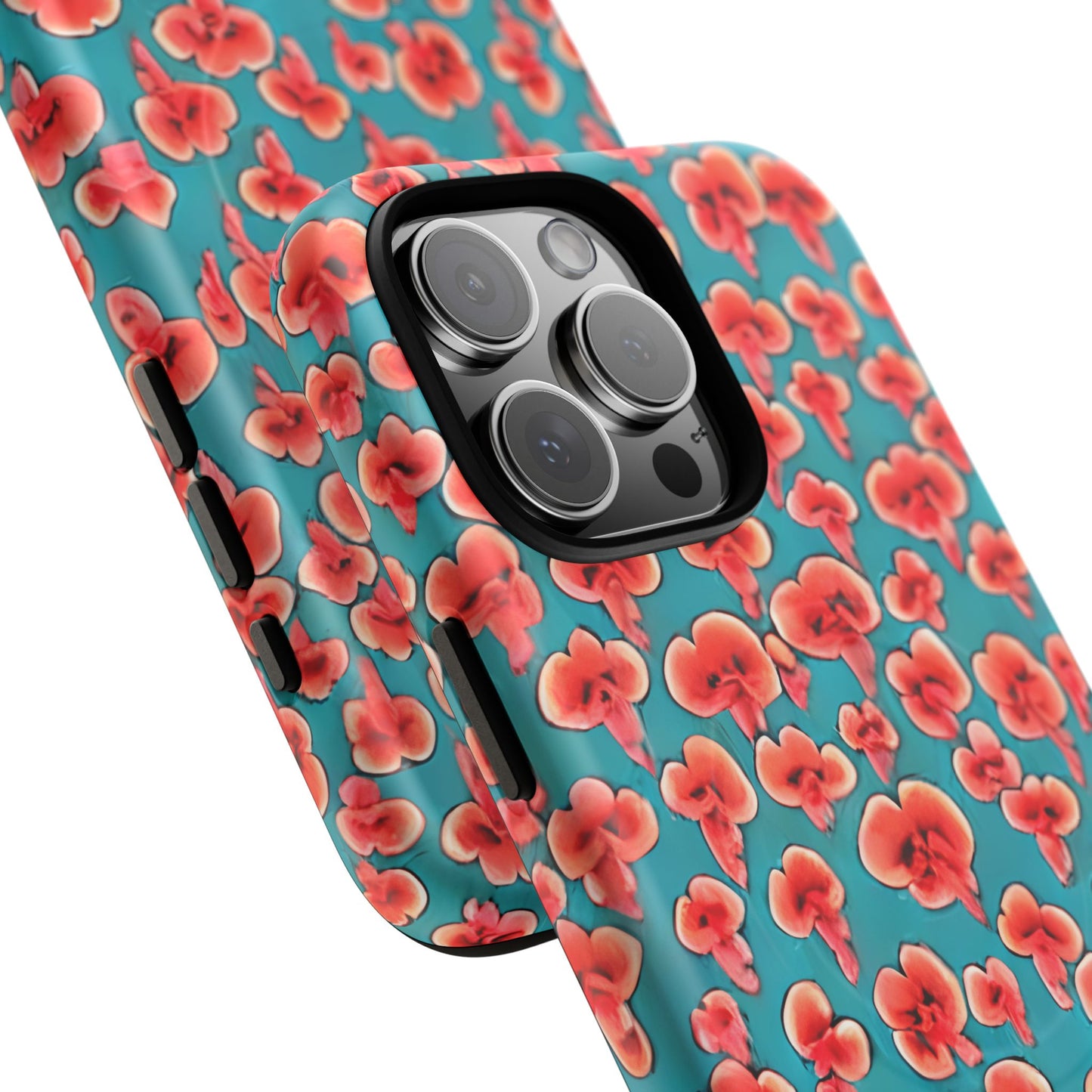 Coral & Teal Abstract Floral Tough Magnetic Case