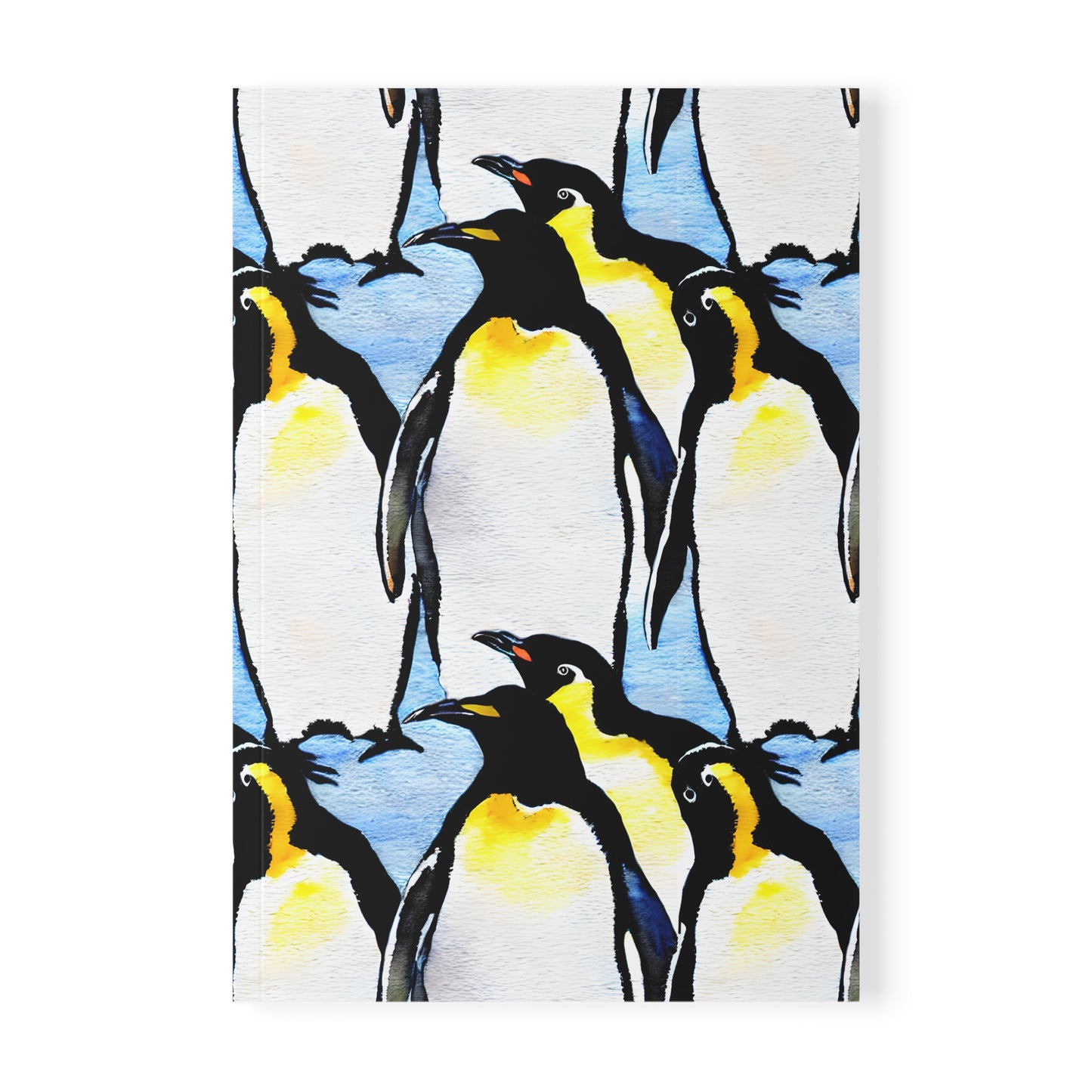 Polar Parade Penguin-patterned Softcover Notebook, A5