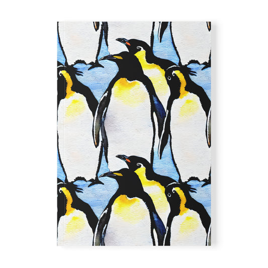Polar Parade Penguin-patterned Softcover Notebook, A5
