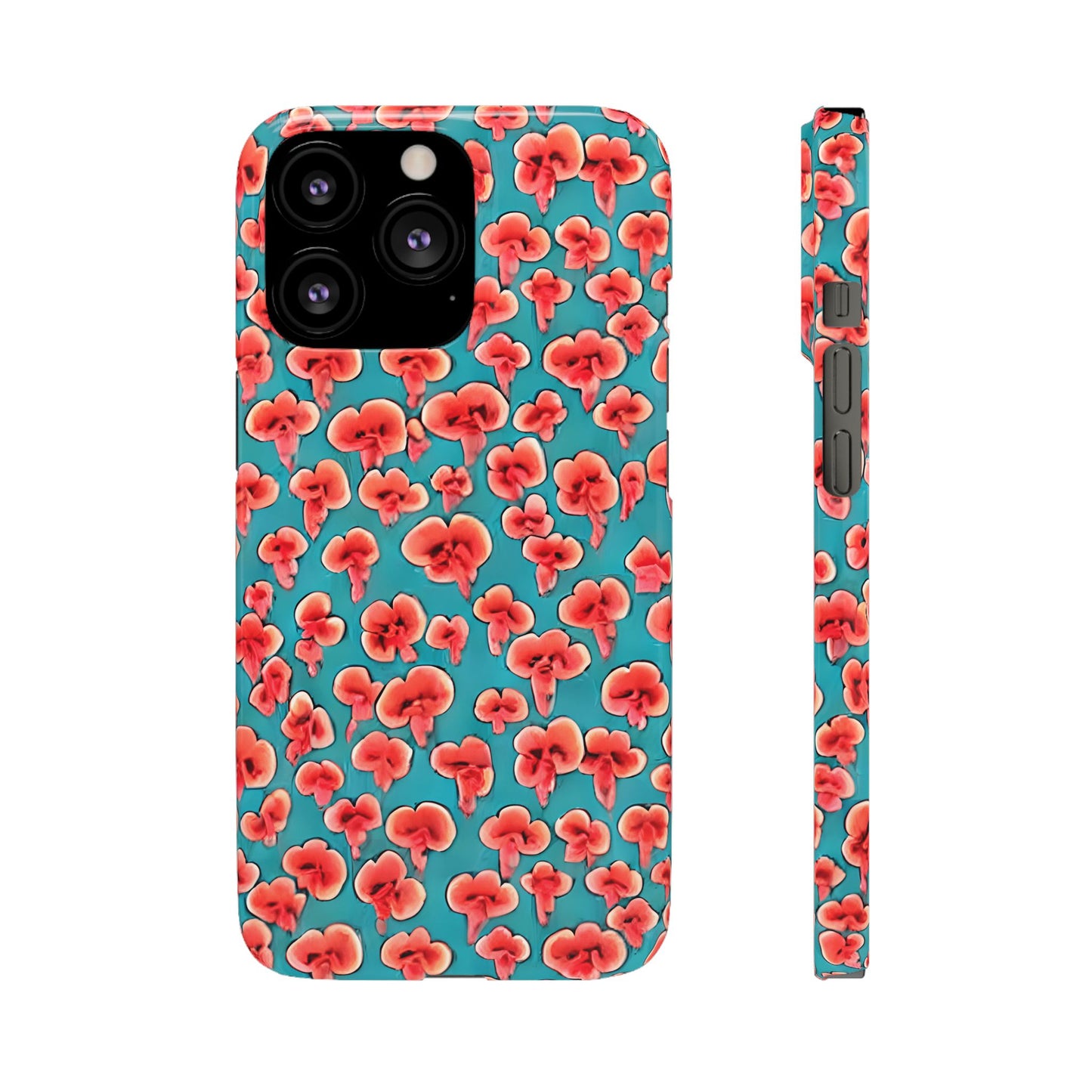 Coral & Teal Abstract Floral Snap Case