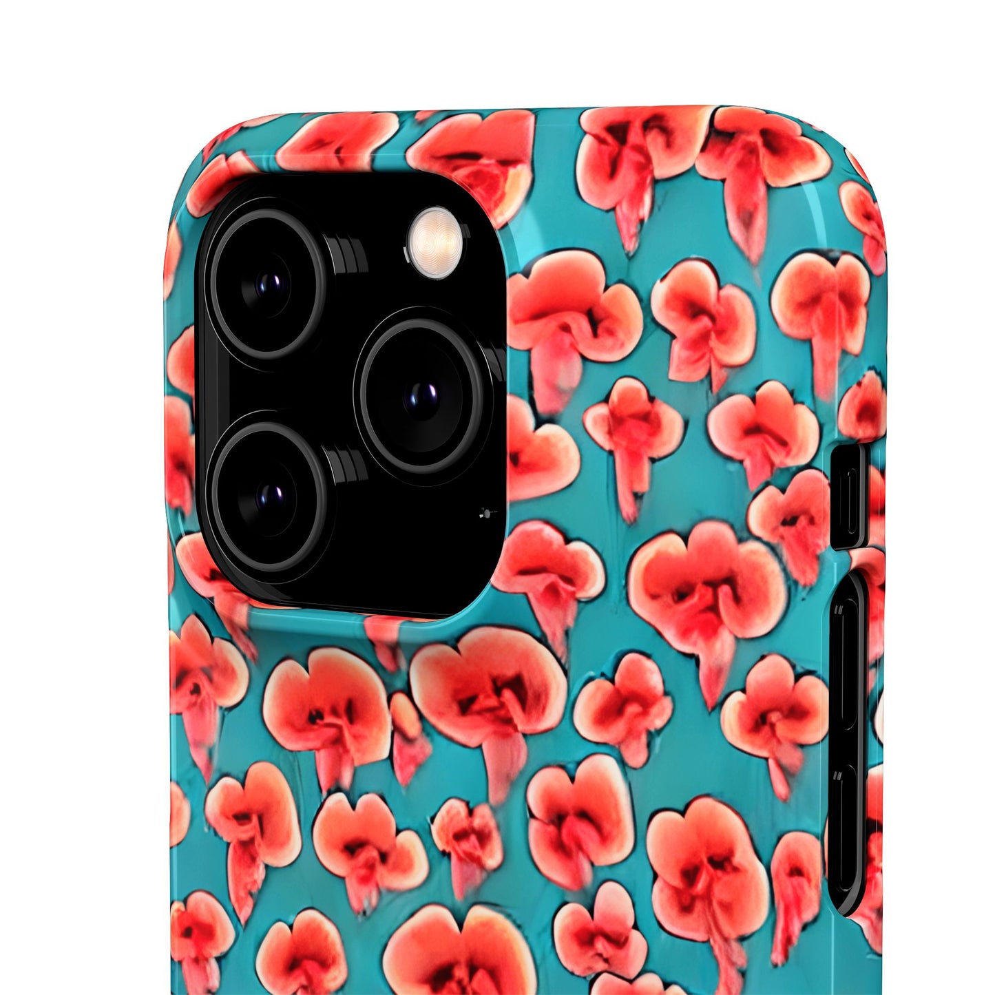 Coral & Teal Abstract Floral Snap Case