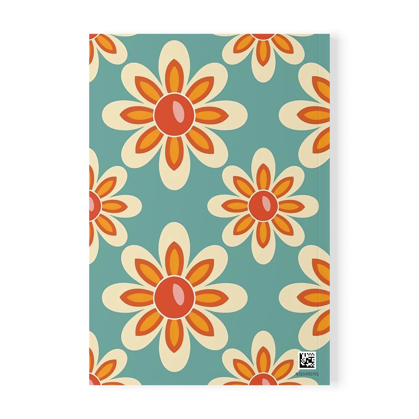 Retro-Notizbuch mit Blumenmuster, A5-Format, Softcover