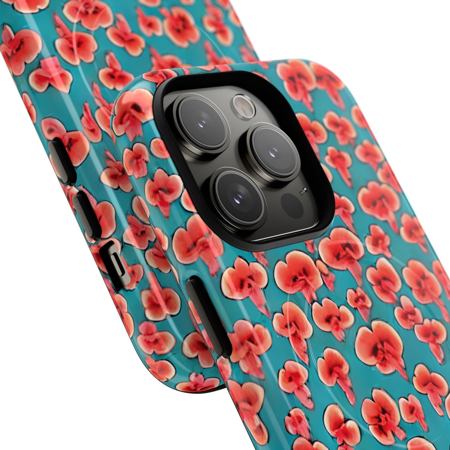 Coral & Teal Abstract Floral Tough Magnetic Case