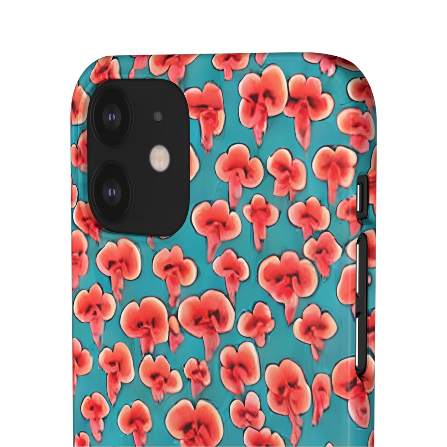 Coral & Teal Abstract Floral Snap Case