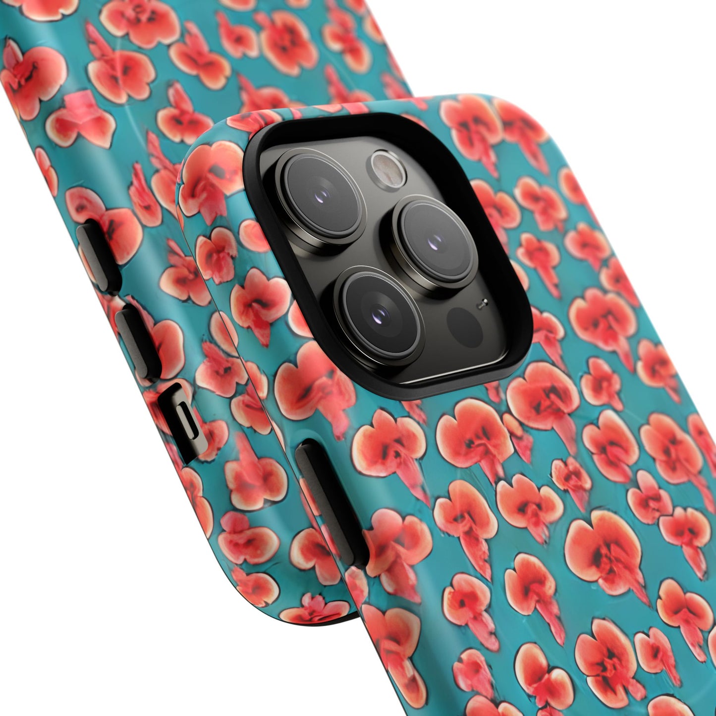 Coral & Teal Abstract Floral Tough Magnetic Case