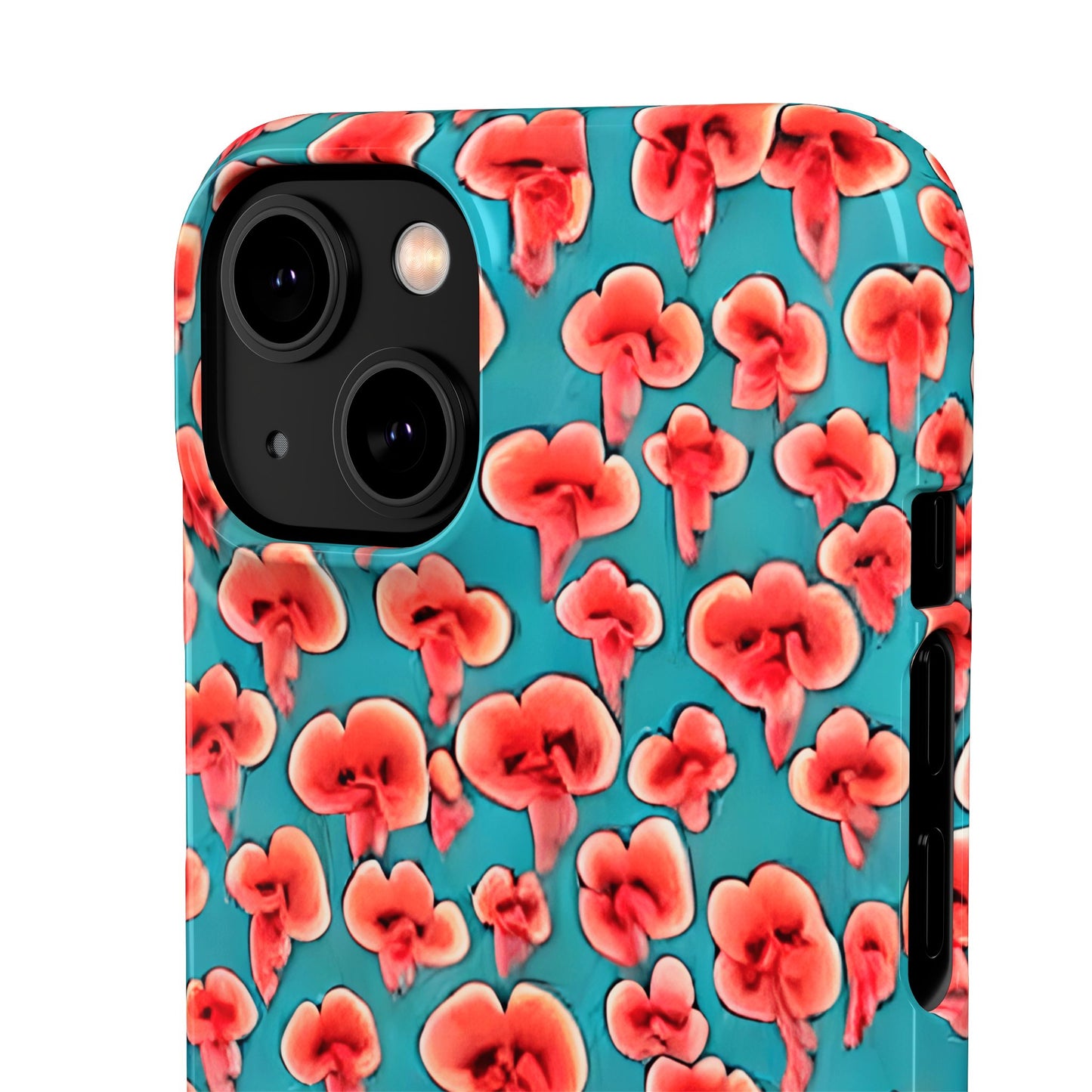 Coral & Teal Abstract Floral Snap Case