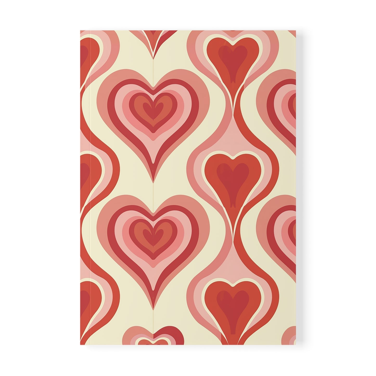 Velvet Stream Heart-Patterned Softcover Notebook, A5