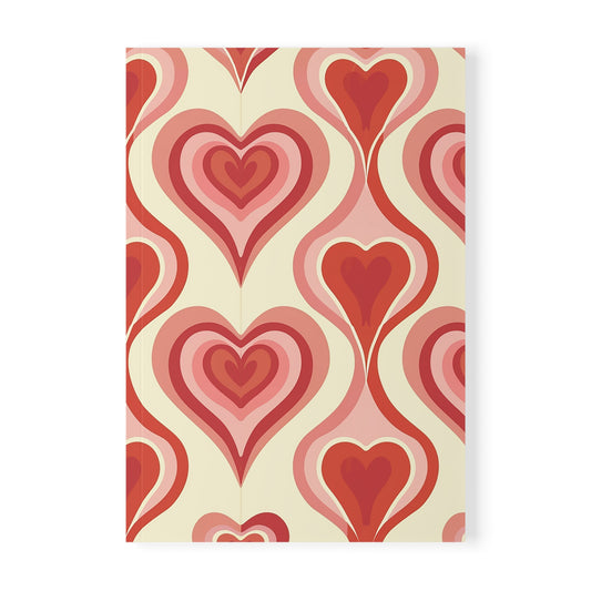Velvet Stream Heart-Patterned Softcover Notebook, A5