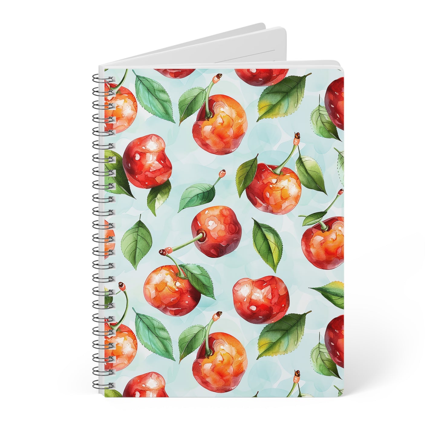 Blue Orchard Cherries Wirobound Softcover Notebook - A5