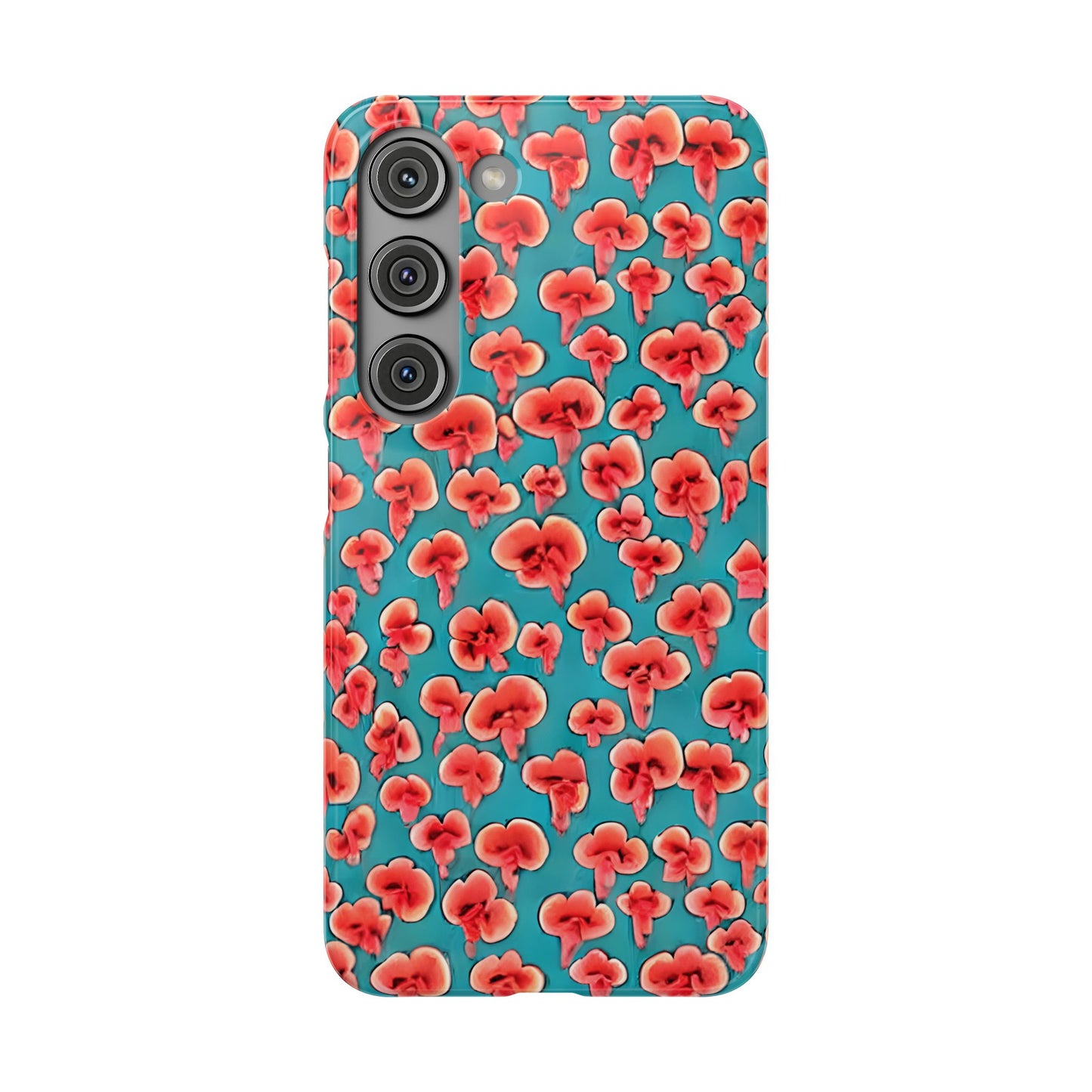 Coral & Teal Abstract Floral Snap Case