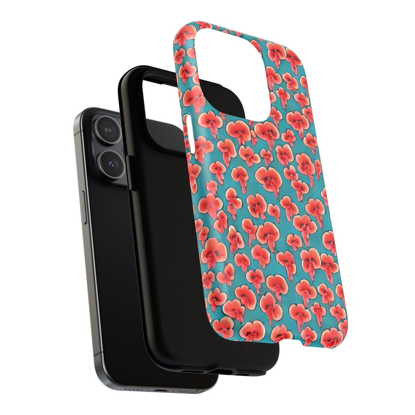 Coral & Teal Abstract Floral Tough Magnetic Case