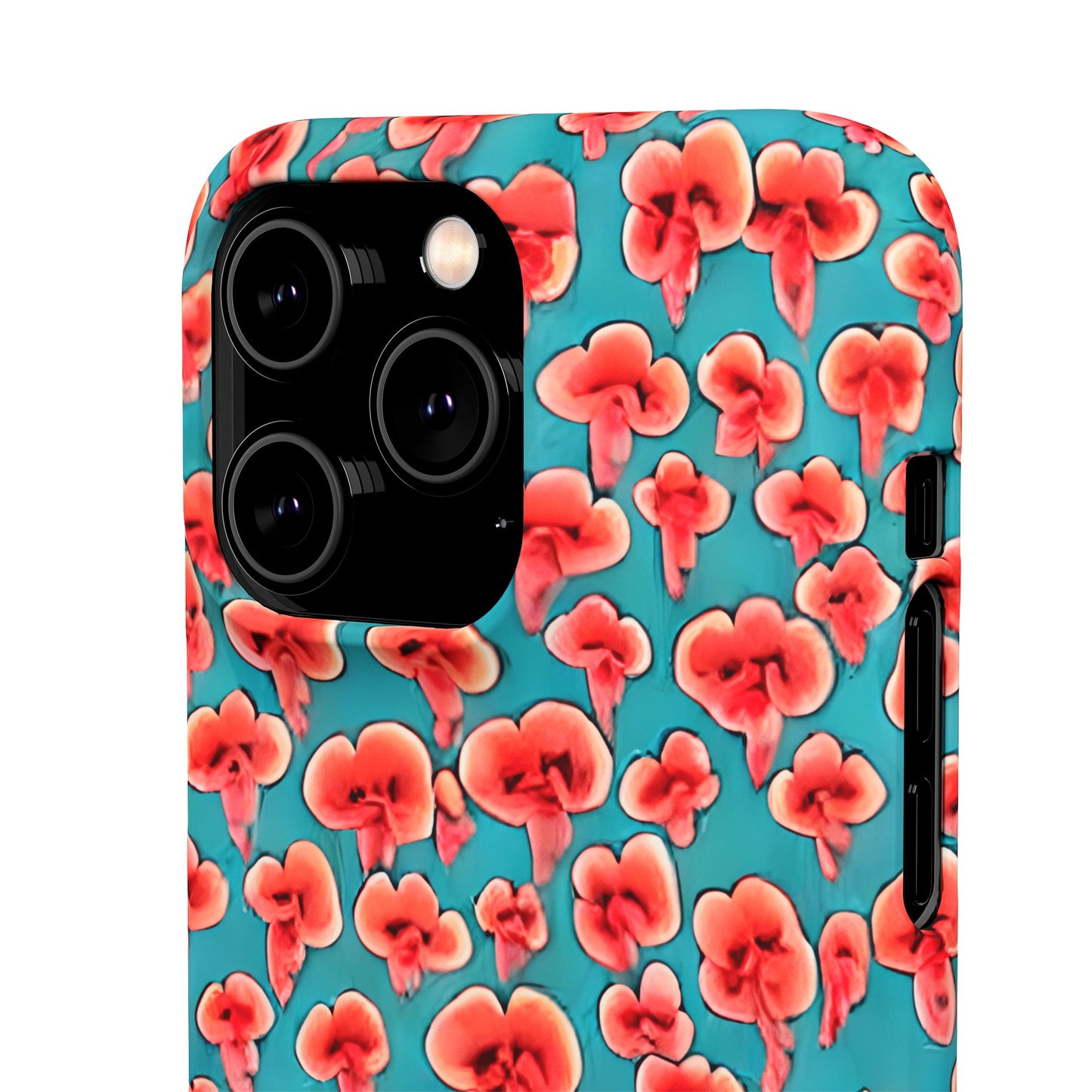 Coral & Teal Abstract Floral Snap Case