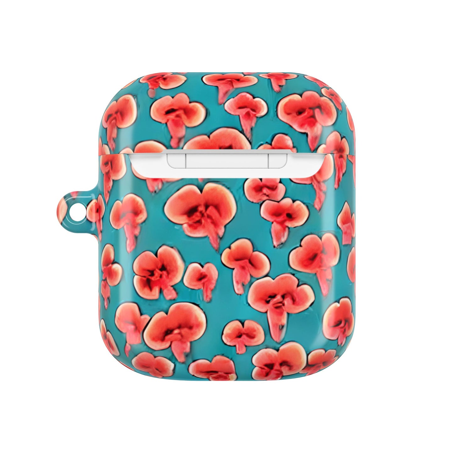 Coral & Teal Abstract Floral AirPod Case