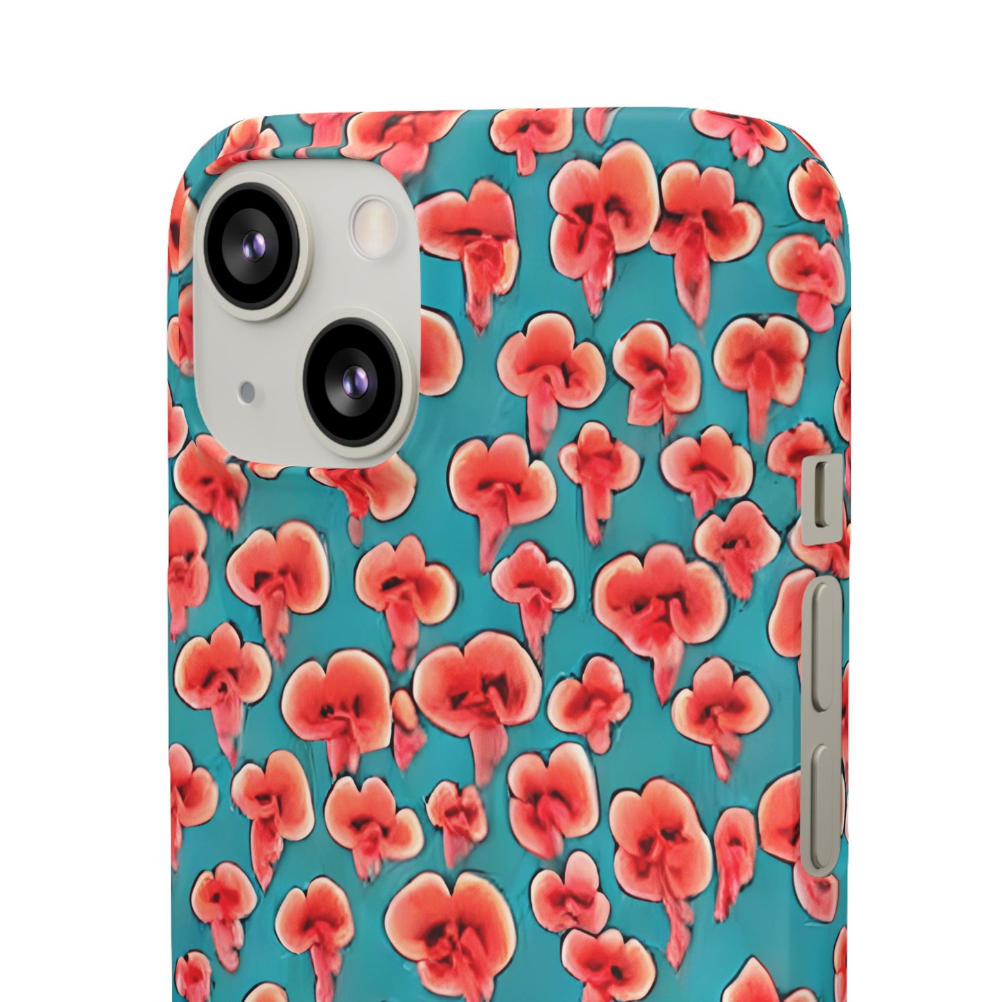 Coral & Teal Abstract Floral Snap Case