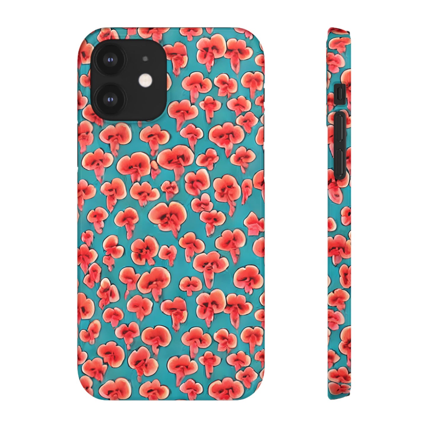 Coral & Teal Abstract Floral Snap Case