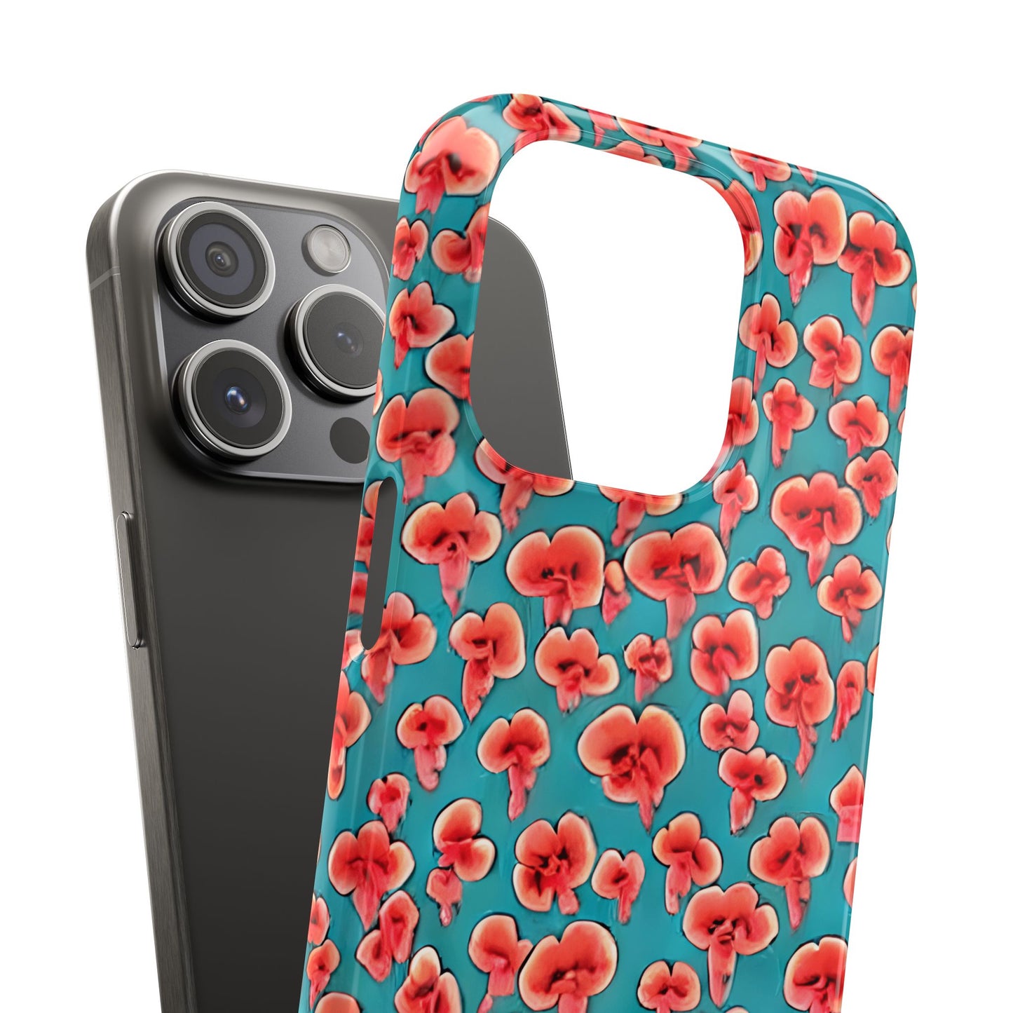 Coral & Teal Abstract Floral Snap Case