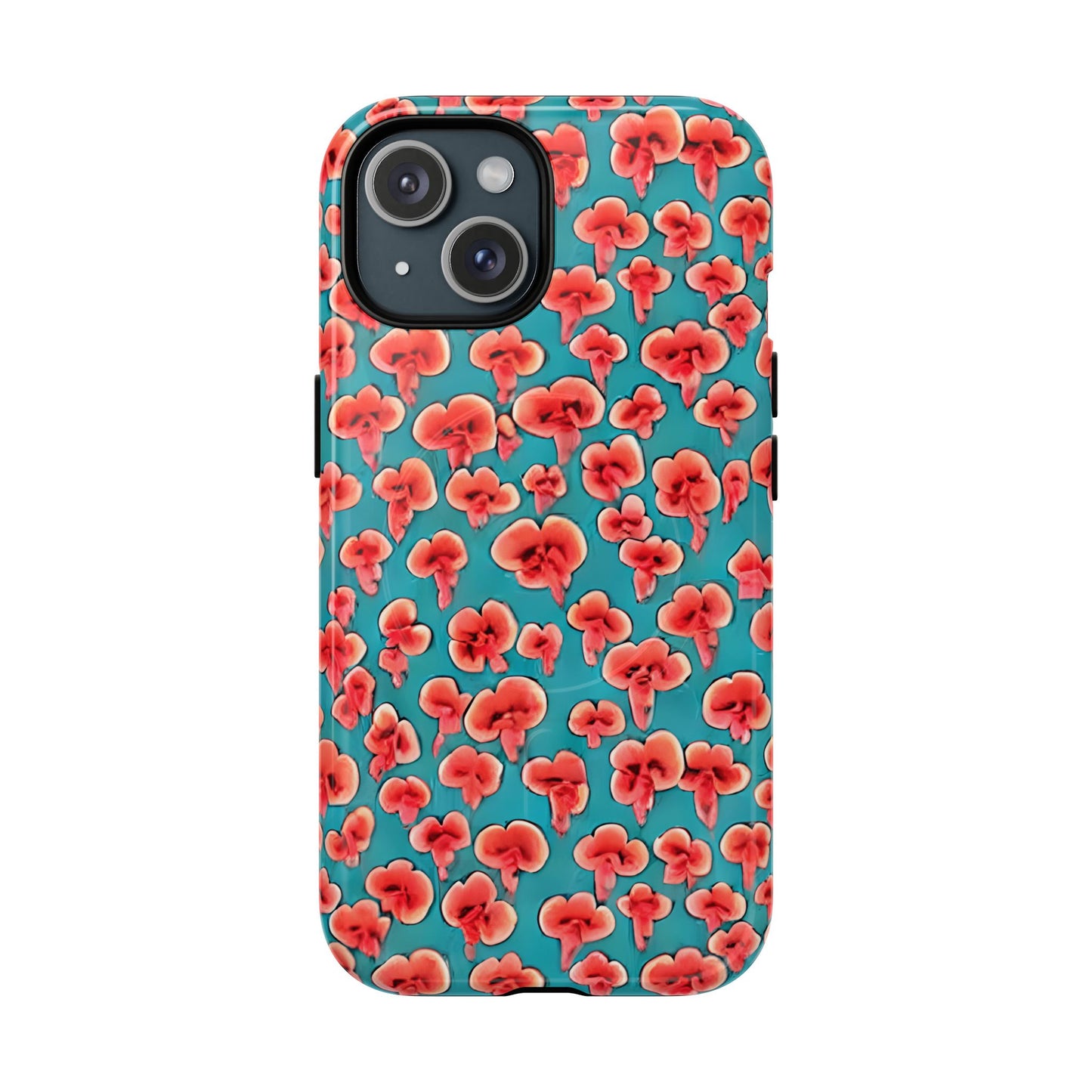 Coral & Teal Abstract Floral Tough Magnetic Case