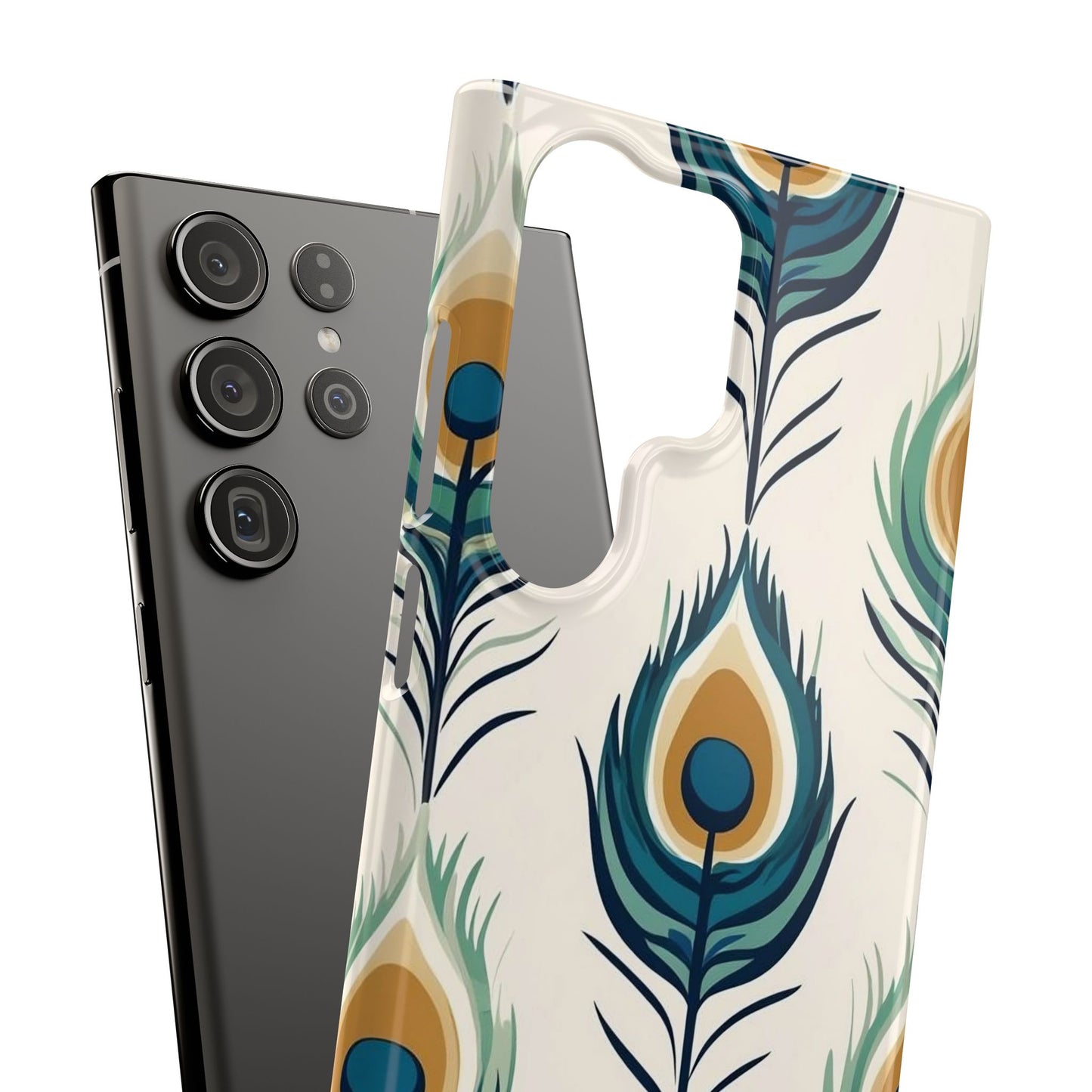 Peacock Feather Phone Snap Case