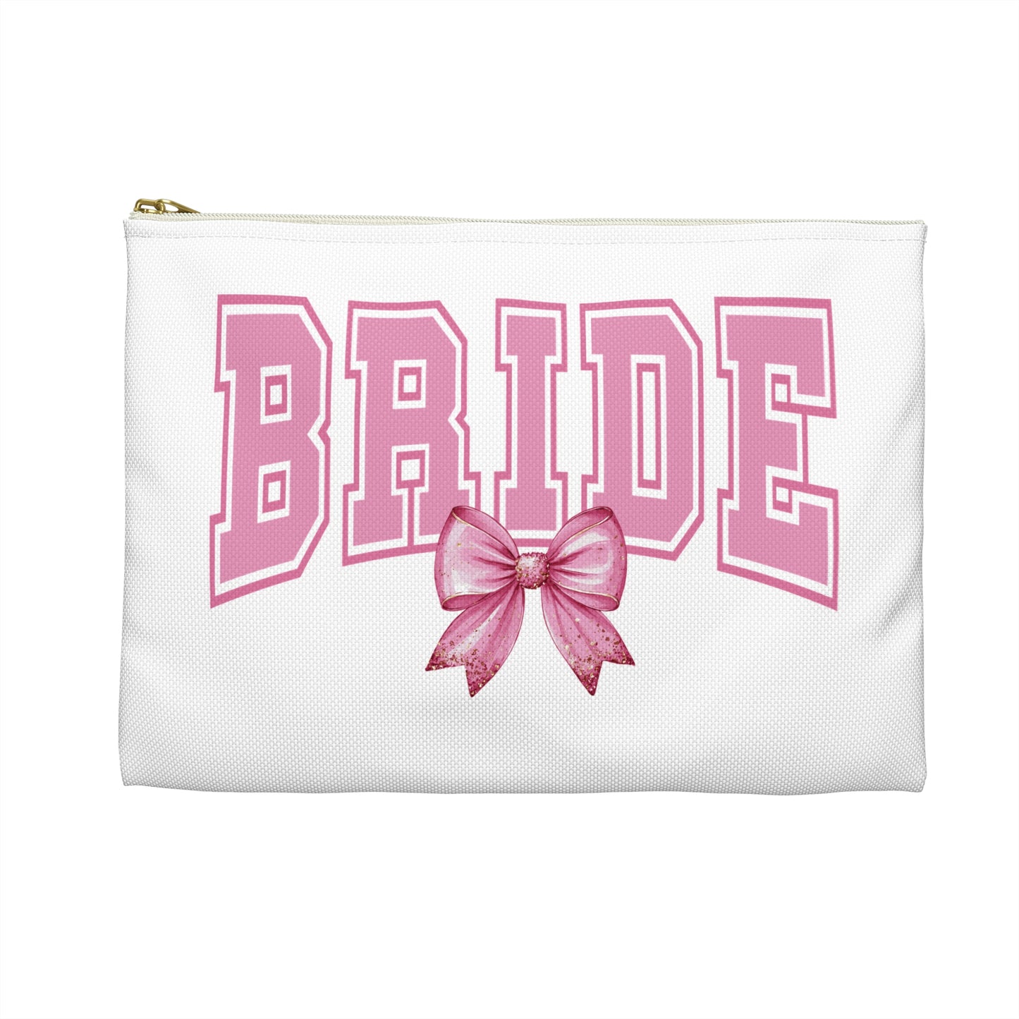 Bridal Accessory Pouch - Pink Hearts & Bride Design
