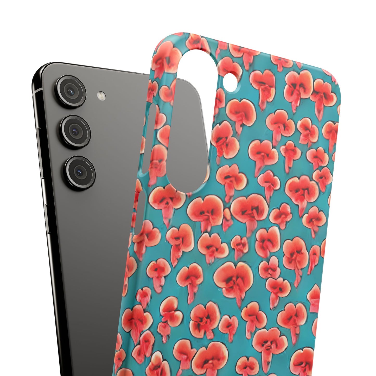 Coral & Teal Abstract Floral Snap Case