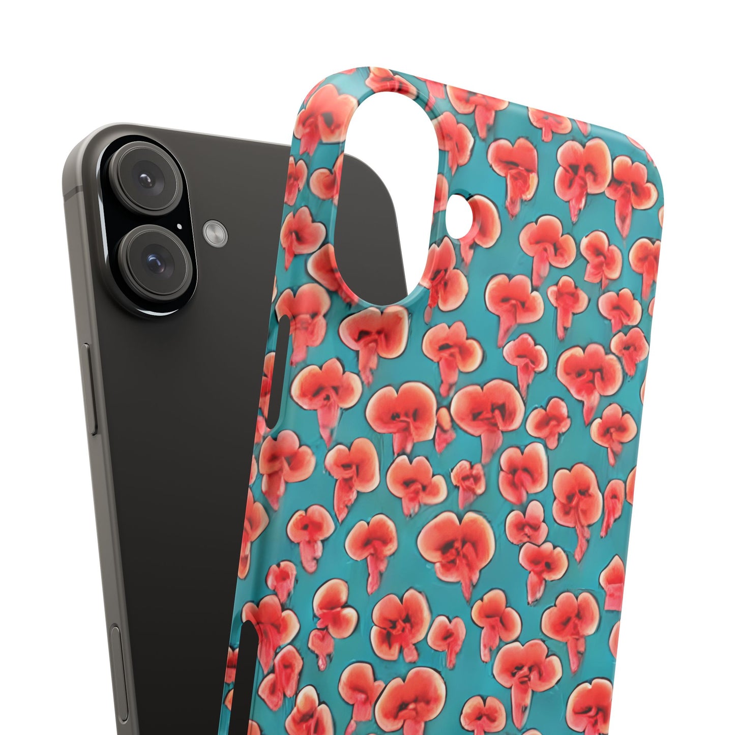Coral & Teal Abstract Floral Snap Case