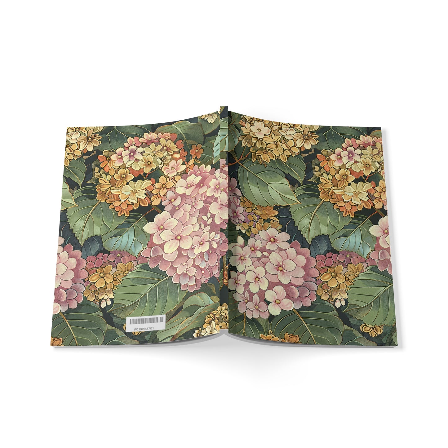 Vintage Hydrangea Softcover Notebook: A5