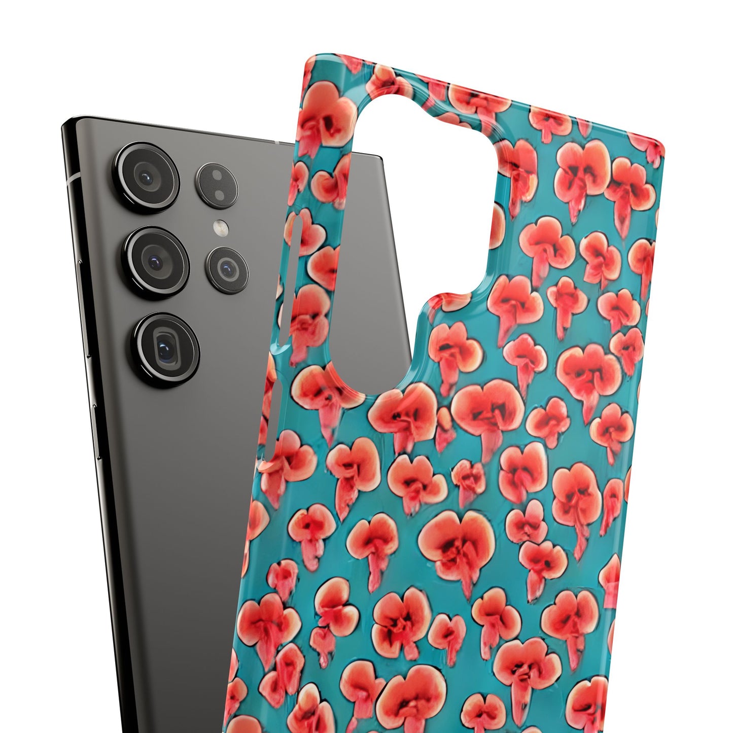 Coral & Teal Abstract Floral Snap Case