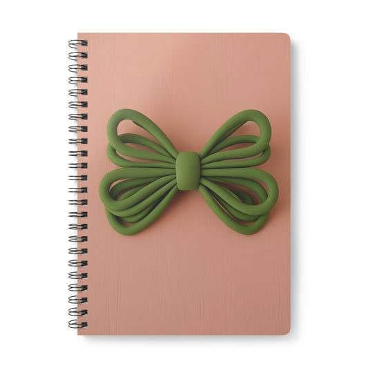 Wrapped Up Chic Bow-Embellished Wirobound Notebook, A5