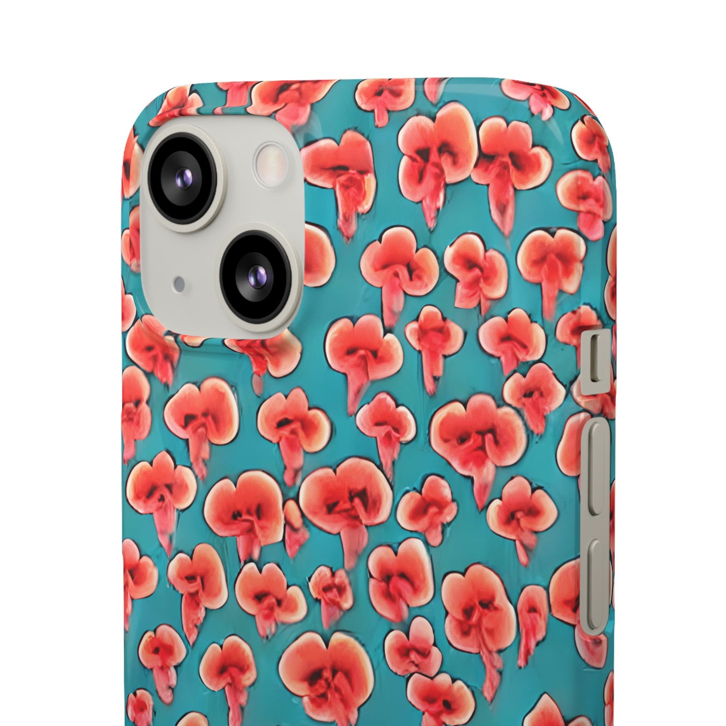 Coral & Teal Abstract Floral Snap Case